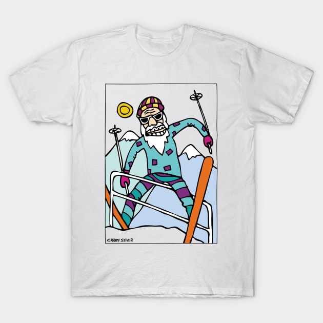 Grandpa ski freestyle. T-Shirt by CRAZY SILVER